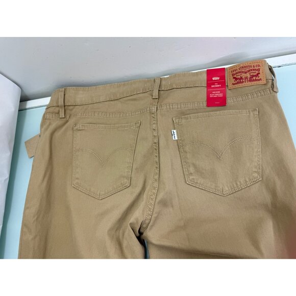 Levis 711 Skinny Women's Jeans Size 16 M 33X30 Beige Mid Rise Soft Touch Stretch - Picture 5 of 16